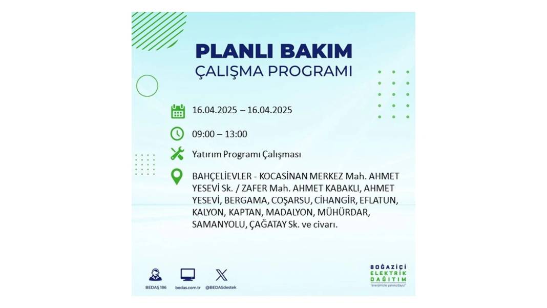 O ilçeler karanlığa gömülecek: 16 Nisan Çarşamba İstanbul elektrik kesintisi. BEDAŞ o ilçeleri uyardı! 82