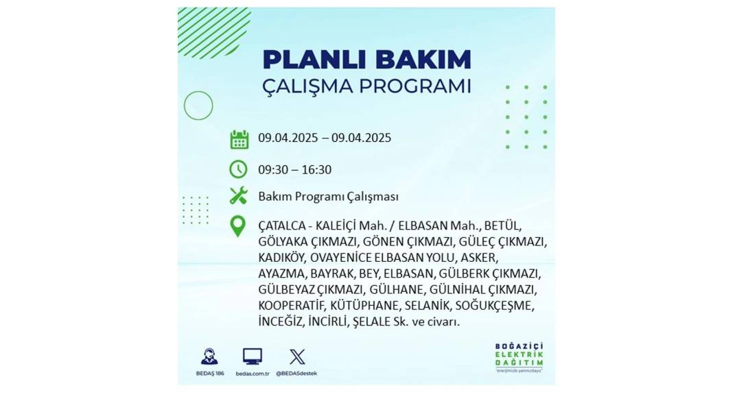 9 Nisan elektrik kesintisi: BEDAŞ elektrik kesintisi yaşayacak ilçeleri sıraladı. Elektrikler ne zaman gelecek? 43