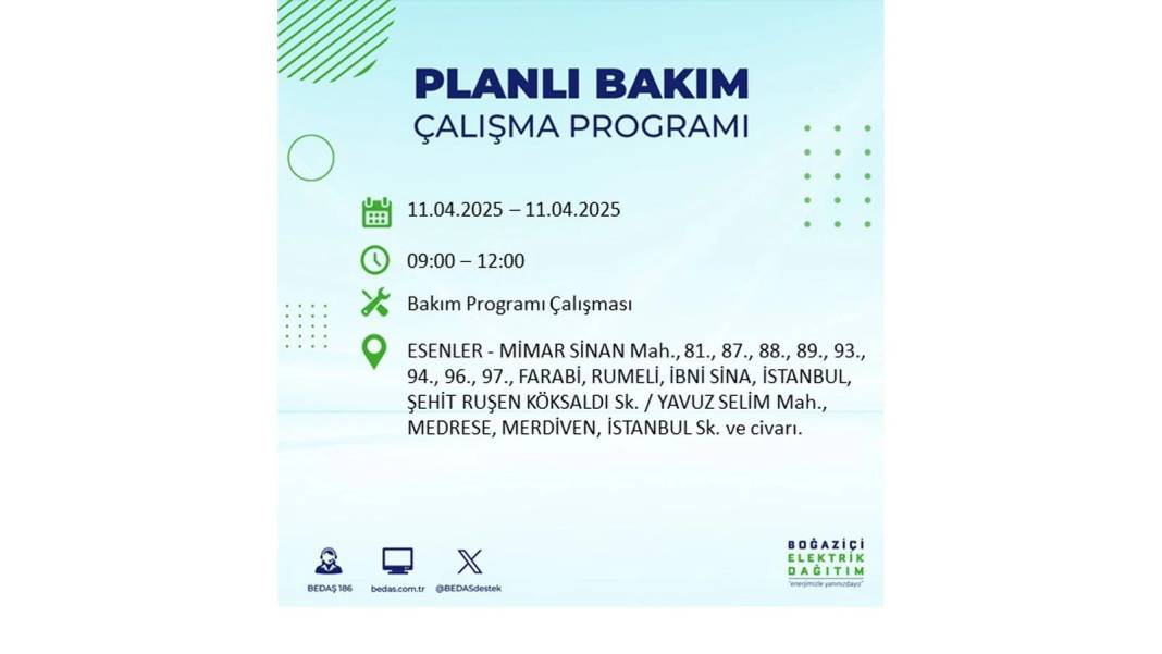 11 Nisan Cuma İstanbul elektrik kesintisi: BEDAŞ elektrik kesintisi yaşayacak ilçeleri sıraladı. Elektrikler ne zaman gelecek? 45