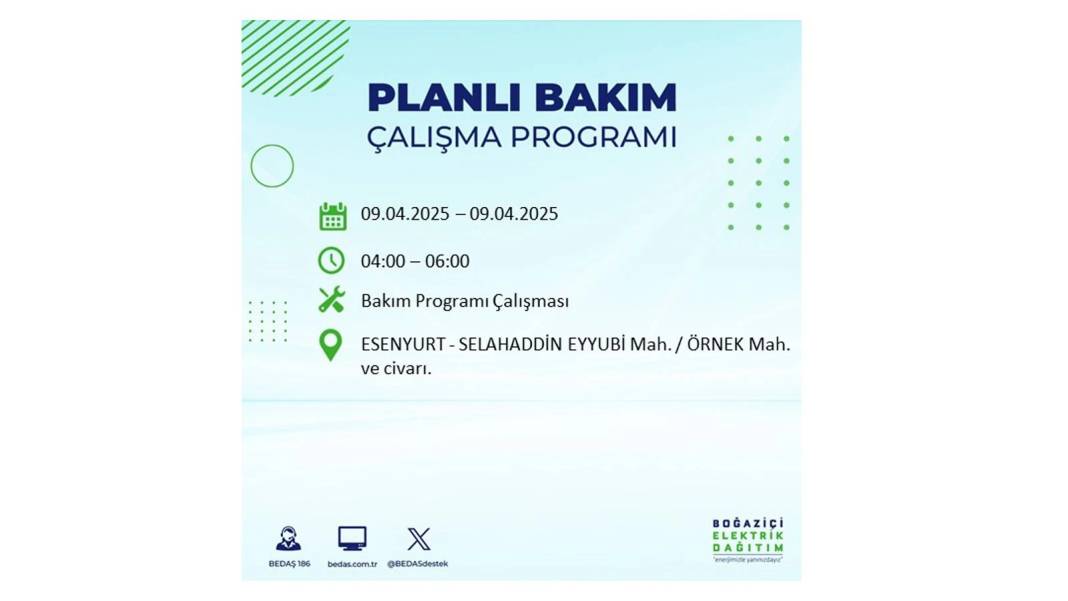 9 Nisan elektrik kesintisi: BEDAŞ elektrik kesintisi yaşayacak ilçeleri sıraladı. Elektrikler ne zaman gelecek? 41