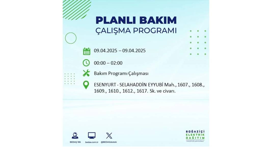 9 Nisan elektrik kesintisi: BEDAŞ elektrik kesintisi yaşayacak ilçeleri sıraladı. Elektrikler ne zaman gelecek? 39