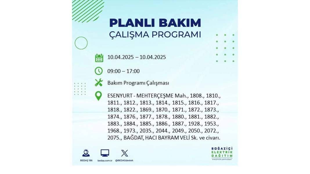 10 Nisan İstanbul elektrik kesintisi: BEDAŞ elektrik kesintisi yaşayacak ilçeleri sıraladı. Elektrikler ne zaman gelecek? 45