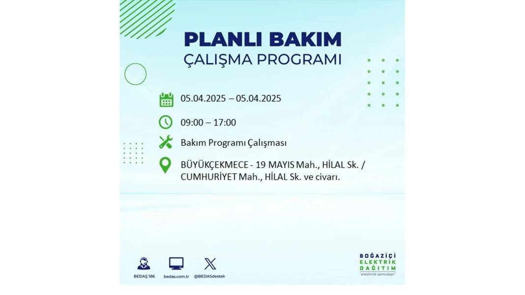 5 Nisan Cumartesi İstanbul elektrik kesintisi: BEDAŞ elektrik kesintisi yaşayacak ilçeleri sıraladı 14