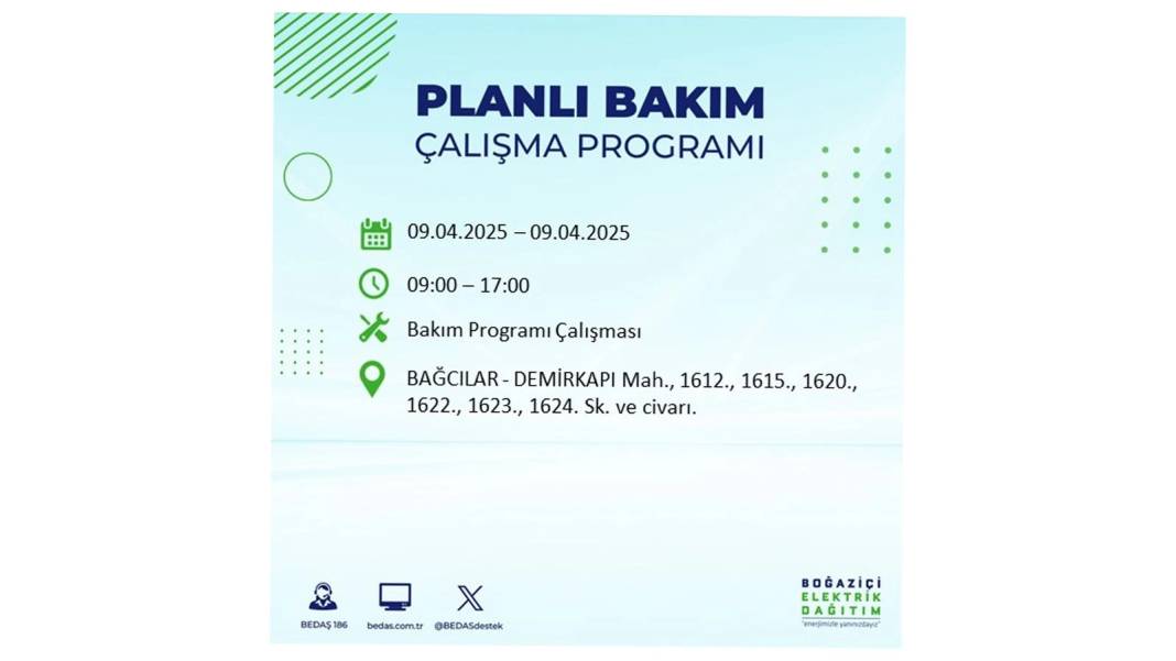 9 Nisan elektrik kesintisi: BEDAŞ elektrik kesintisi yaşayacak ilçeleri sıraladı. Elektrikler ne zaman gelecek? 65