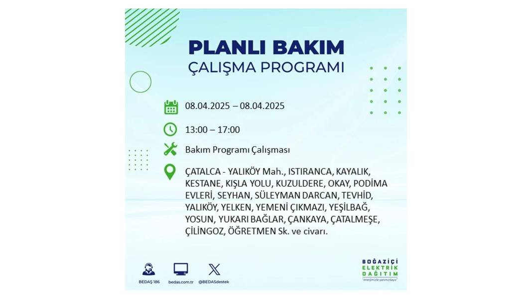 8 Nisan Salı elektrik kesintisi: BEDAŞ elektrik kesintisi yaşayacak ilçeleri sıraladı. Elektrikler ne zaman gelecek? 43