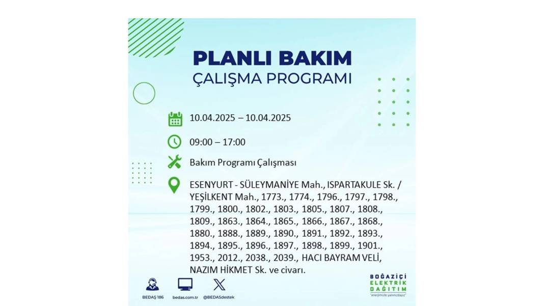 10 Nisan İstanbul elektrik kesintisi: BEDAŞ elektrik kesintisi yaşayacak ilçeleri sıraladı. Elektrikler ne zaman gelecek? 40