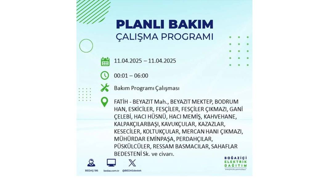 11 Nisan Cuma İstanbul elektrik kesintisi: BEDAŞ elektrik kesintisi yaşayacak ilçeleri sıraladı. Elektrikler ne zaman gelecek? 34