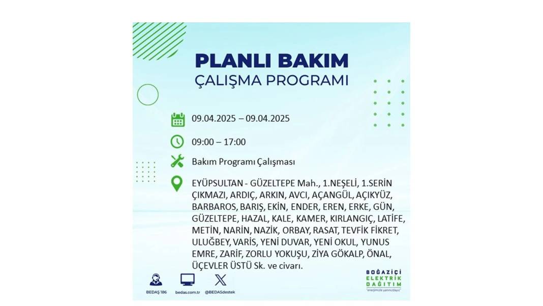 9 Nisan elektrik kesintisi: BEDAŞ elektrik kesintisi yaşayacak ilçeleri sıraladı. Elektrikler ne zaman gelecek? 35