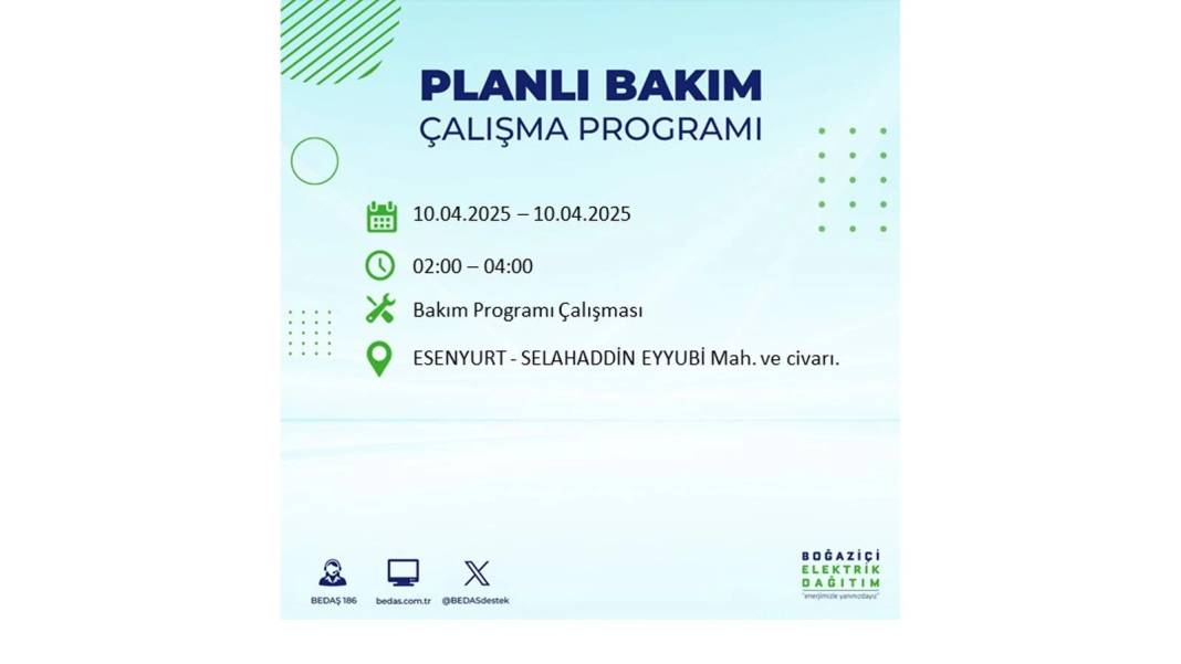 10 Nisan İstanbul elektrik kesintisi: BEDAŞ elektrik kesintisi yaşayacak ilçeleri sıraladı. Elektrikler ne zaman gelecek? 36