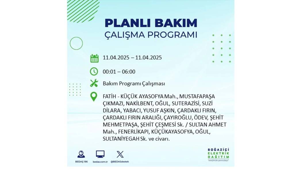 11 Nisan Cuma İstanbul elektrik kesintisi: BEDAŞ elektrik kesintisi yaşayacak ilçeleri sıraladı. Elektrikler ne zaman gelecek? 35