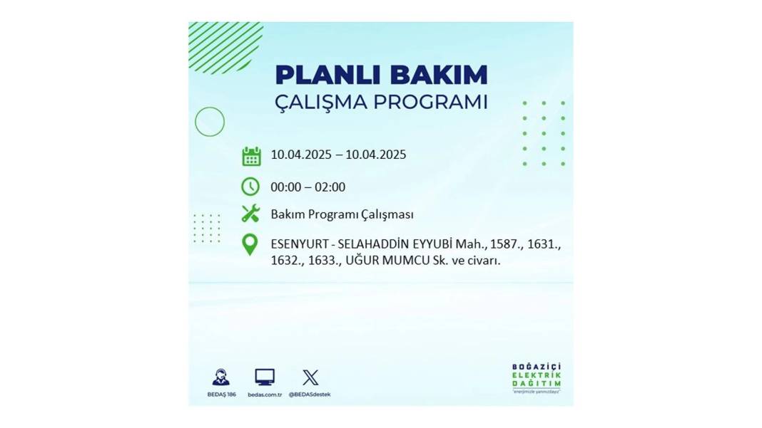 10 Nisan İstanbul elektrik kesintisi: BEDAŞ elektrik kesintisi yaşayacak ilçeleri sıraladı. Elektrikler ne zaman gelecek? 35