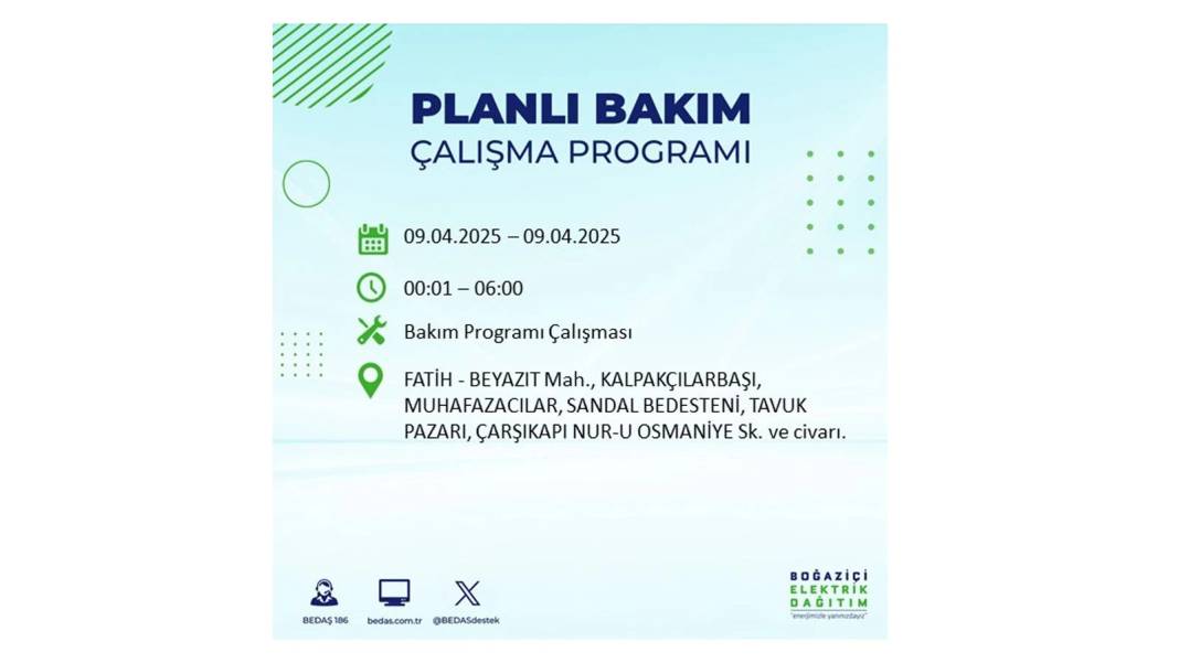 9 Nisan elektrik kesintisi: BEDAŞ elektrik kesintisi yaşayacak ilçeleri sıraladı. Elektrikler ne zaman gelecek? 31