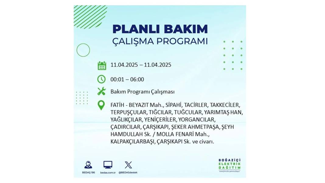 11 Nisan Cuma İstanbul elektrik kesintisi: BEDAŞ elektrik kesintisi yaşayacak ilçeleri sıraladı. Elektrikler ne zaman gelecek? 33