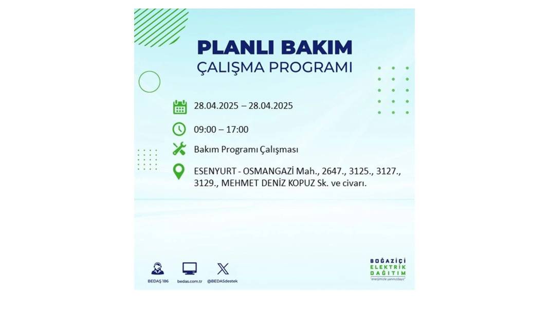 O İLÇELER KARANLIĞA GÖMÜLECEK: BEDAŞ 28 Nisan Pazartesi günü için o ilçeleri uyardı! 42