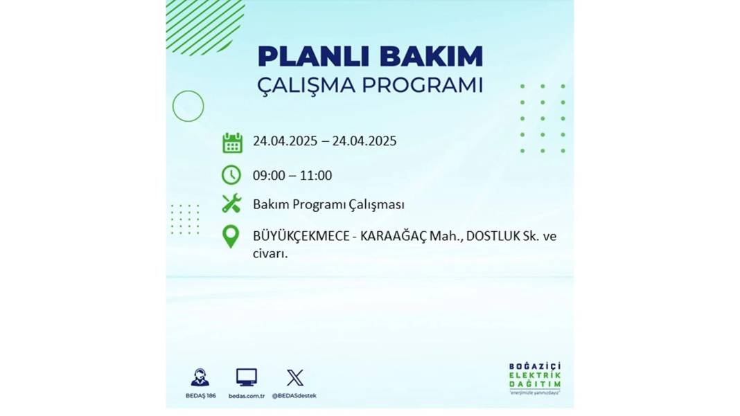 İstanbul'da büyük elektrik kesintisi: BEDAŞ 24 Nisan elektrik kesintisi yaşayacak ilçeleri sıraladı 46