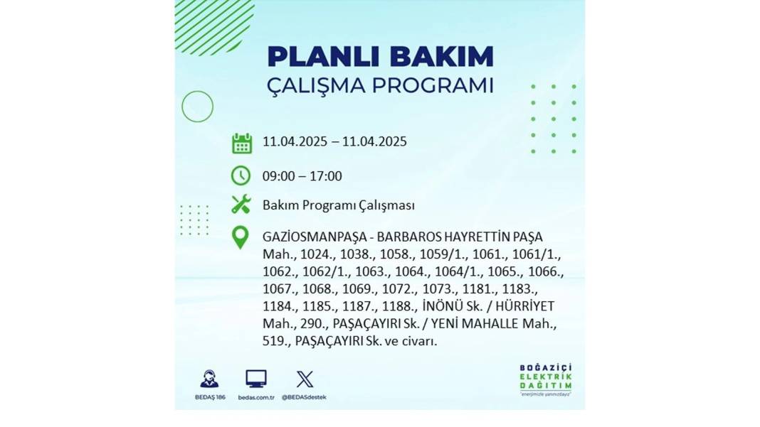 11 Nisan Cuma İstanbul elektrik kesintisi: BEDAŞ elektrik kesintisi yaşayacak ilçeleri sıraladı. Elektrikler ne zaman gelecek? 29