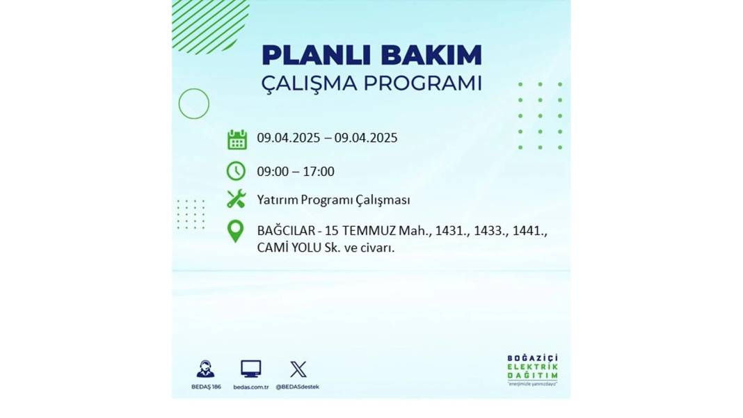9 Nisan elektrik kesintisi: BEDAŞ elektrik kesintisi yaşayacak ilçeleri sıraladı. Elektrikler ne zaman gelecek? 66
