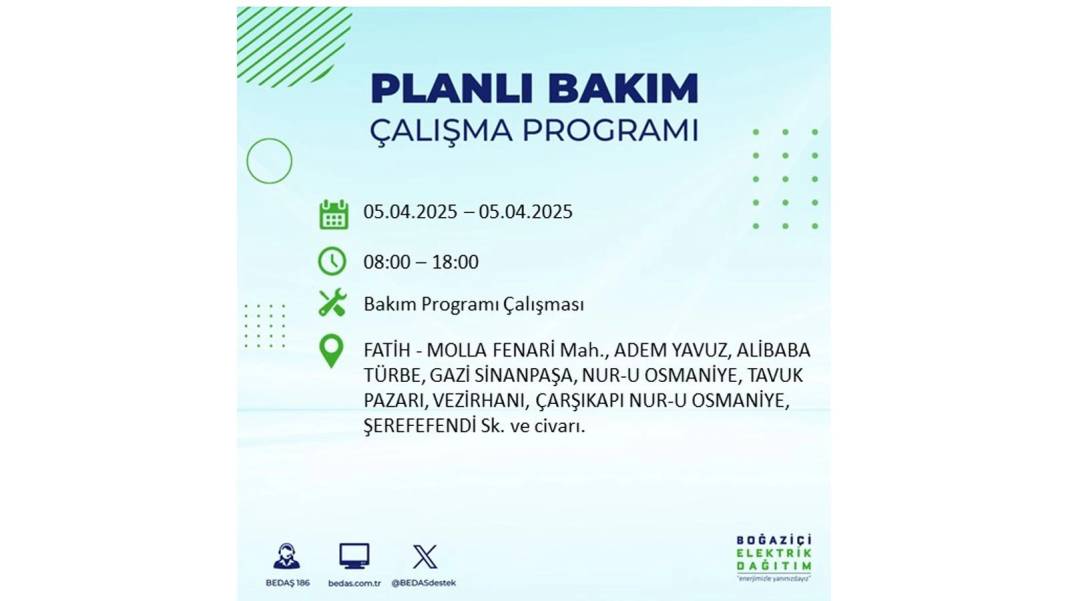 5 Nisan Cumartesi İstanbul elektrik kesintisi: BEDAŞ elektrik kesintisi yaşayacak ilçeleri sıraladı 15