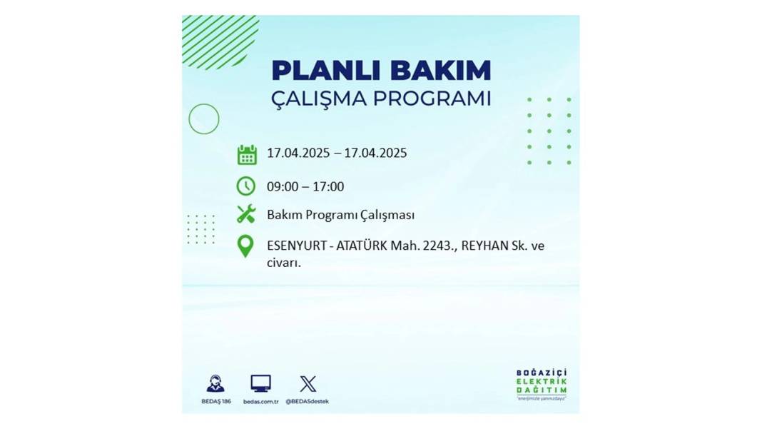 O ilçeler karanlığa gömülecek: 17 Nisan Perşembe İstanbul elektrik kesintisi. BEDAŞ'tan uyarı geldi! 53