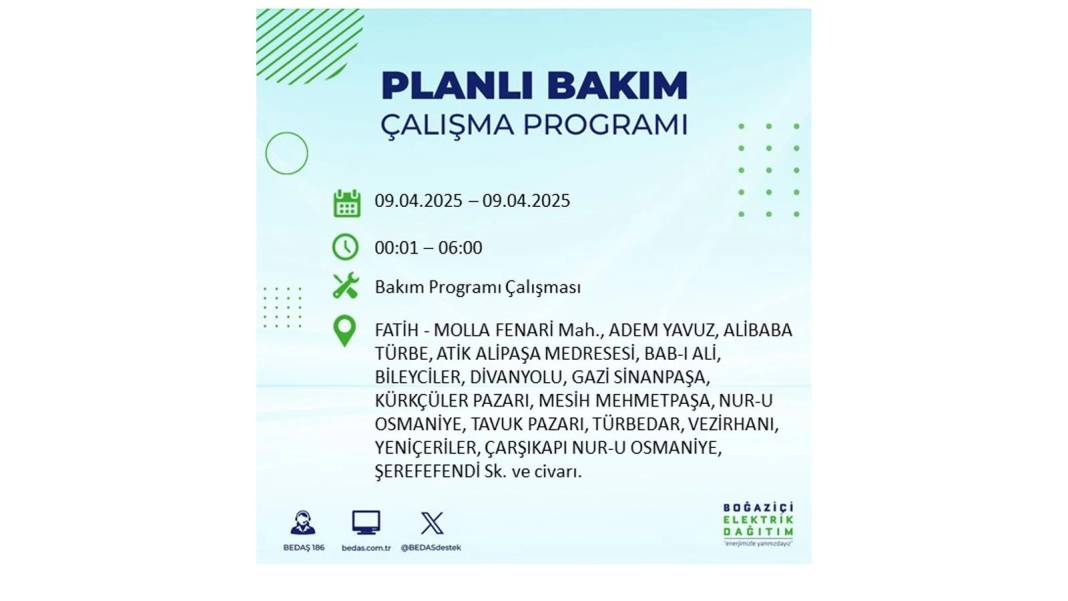 9 Nisan elektrik kesintisi: BEDAŞ elektrik kesintisi yaşayacak ilçeleri sıraladı. Elektrikler ne zaman gelecek? 24