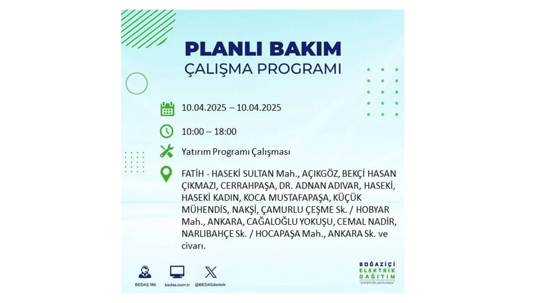 10 Nisan İstanbul elektrik kesintisi: BEDAŞ elektrik kesintisi yaşayacak ilçeleri sıraladı. Elektrikler ne zaman gelecek? 30