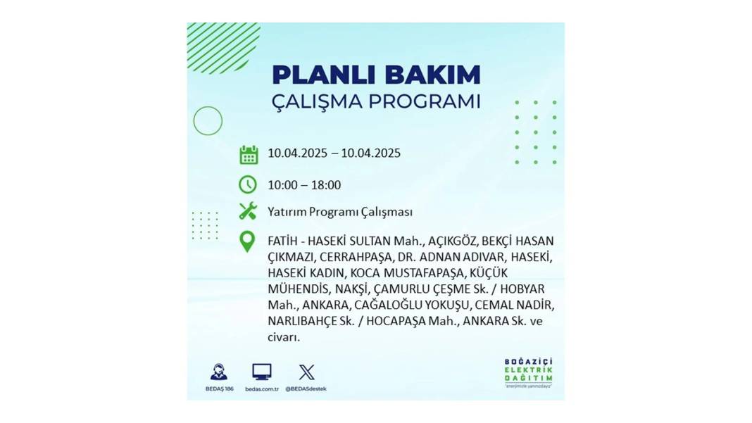 10 Nisan İstanbul elektrik kesintisi: BEDAŞ elektrik kesintisi yaşayacak ilçeleri sıraladı. Elektrikler ne zaman gelecek? 27