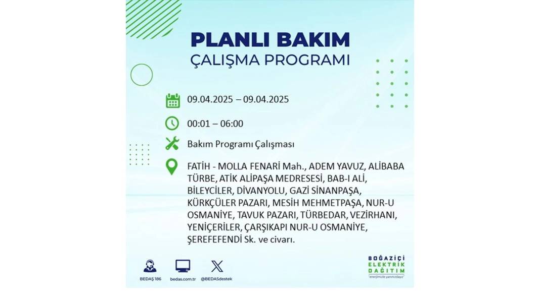 9 Nisan elektrik kesintisi: BEDAŞ elektrik kesintisi yaşayacak ilçeleri sıraladı. Elektrikler ne zaman gelecek? 26