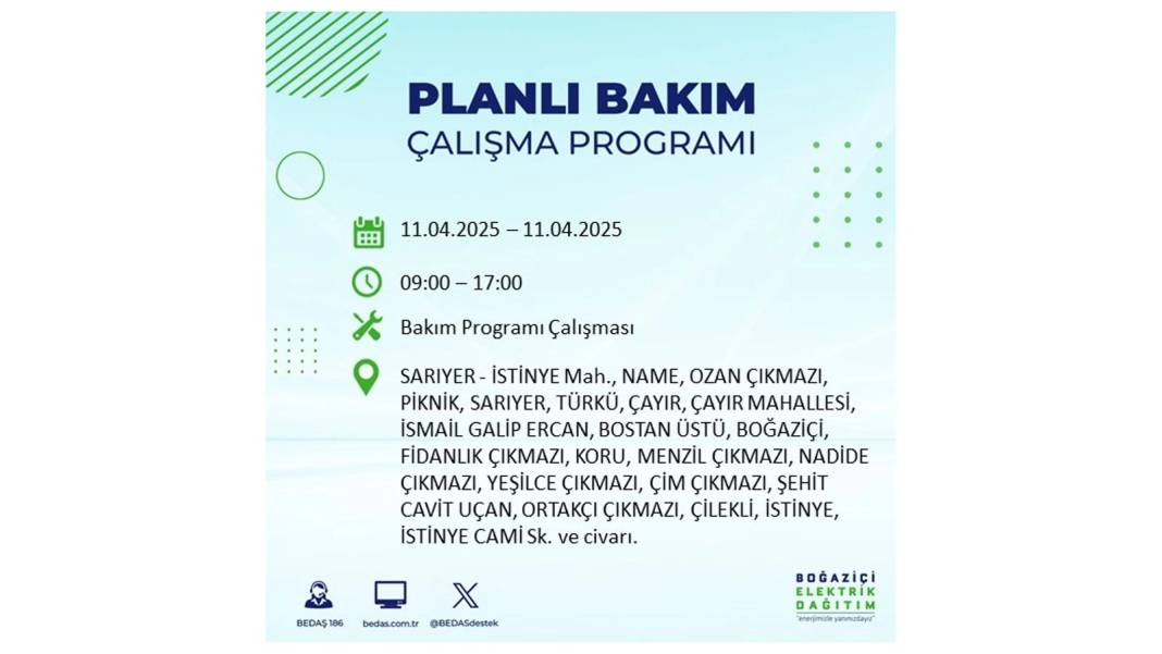 11 Nisan Cuma İstanbul elektrik kesintisi: BEDAŞ elektrik kesintisi yaşayacak ilçeleri sıraladı. Elektrikler ne zaman gelecek? 26