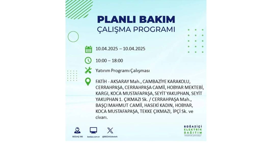 10 Nisan İstanbul elektrik kesintisi: BEDAŞ elektrik kesintisi yaşayacak ilçeleri sıraladı. Elektrikler ne zaman gelecek? 26