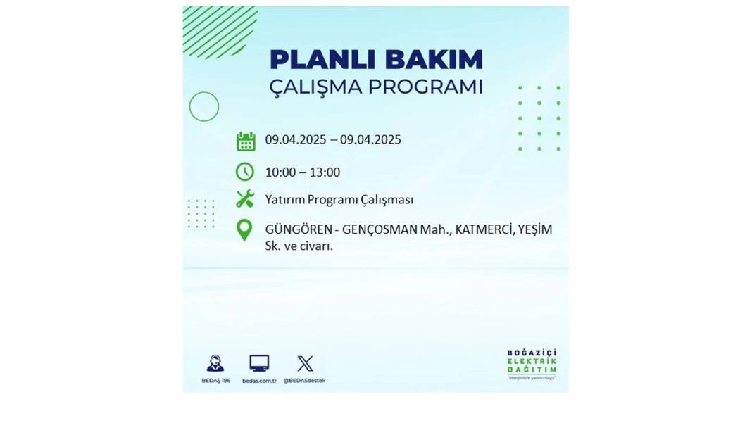 9 Nisan elektrik kesintisi: BEDAŞ elektrik kesintisi yaşayacak ilçeleri sıraladı. Elektrikler ne zaman gelecek? 27