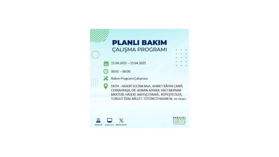 O ilçeler karanlığa gömülecek: 15 Nisan Salı elektrik kesintisi yaşayacak ilçeler sıralandı. BEDAŞ o ilçeleri duyurdu! 68