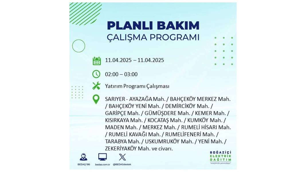 11 Nisan Cuma İstanbul elektrik kesintisi: BEDAŞ elektrik kesintisi yaşayacak ilçeleri sıraladı. Elektrikler ne zaman gelecek? 21