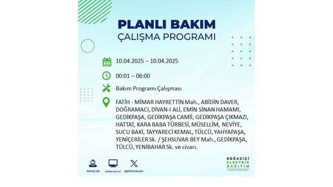 10 Nisan İstanbul elektrik kesintisi: BEDAŞ elektrik kesintisi yaşayacak ilçeleri sıraladı. Elektrikler ne zaman gelecek? 21