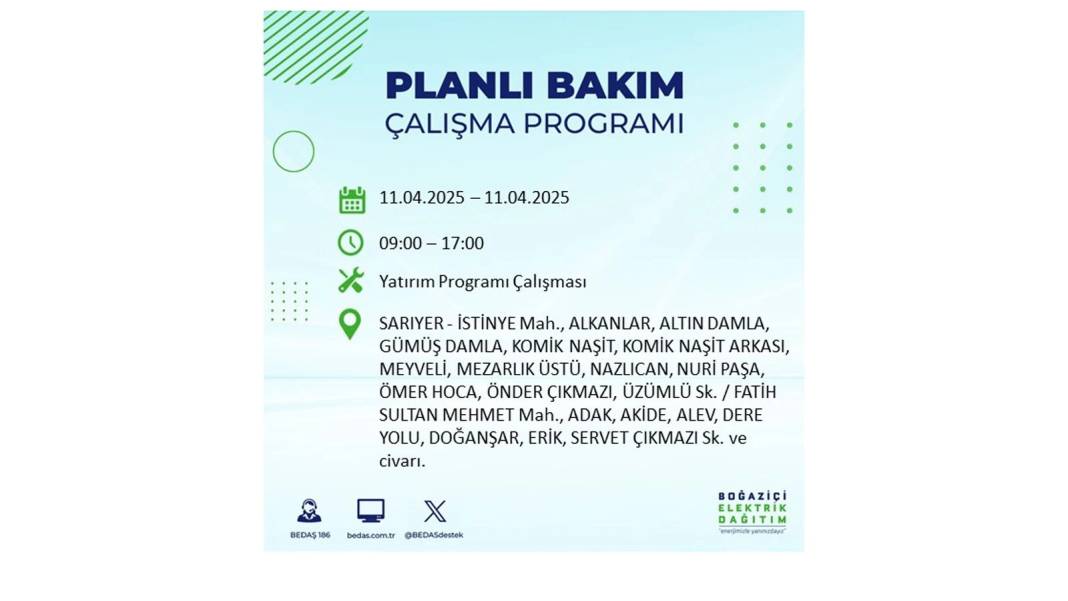 11 Nisan Cuma İstanbul elektrik kesintisi: BEDAŞ elektrik kesintisi yaşayacak ilçeleri sıraladı. Elektrikler ne zaman gelecek? 20
