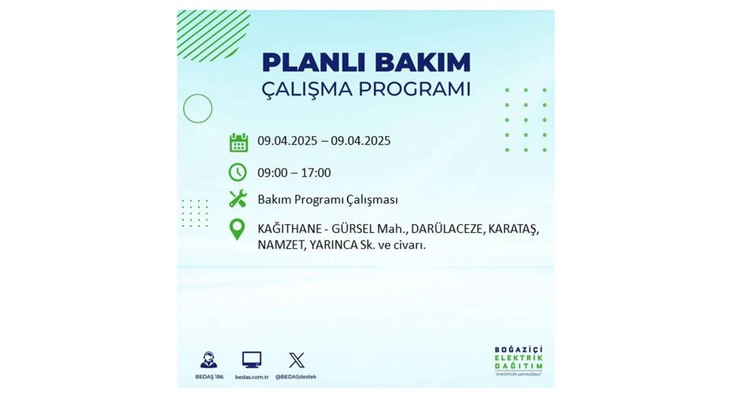 9 Nisan elektrik kesintisi: BEDAŞ elektrik kesintisi yaşayacak ilçeleri sıraladı. Elektrikler ne zaman gelecek? 22