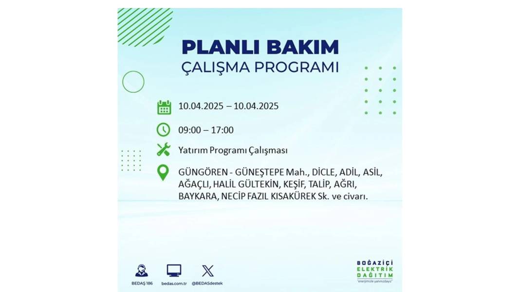 10 Nisan İstanbul elektrik kesintisi: BEDAŞ elektrik kesintisi yaşayacak ilçeleri sıraladı. Elektrikler ne zaman gelecek? 25