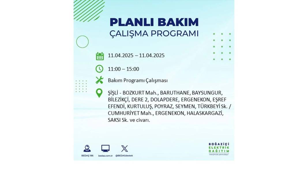 11 Nisan Cuma İstanbul elektrik kesintisi: BEDAŞ elektrik kesintisi yaşayacak ilçeleri sıraladı. Elektrikler ne zaman gelecek? 19