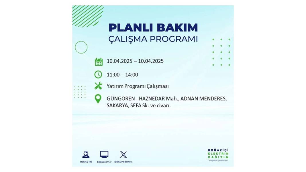 10 Nisan İstanbul elektrik kesintisi: BEDAŞ elektrik kesintisi yaşayacak ilçeleri sıraladı. Elektrikler ne zaman gelecek? 18