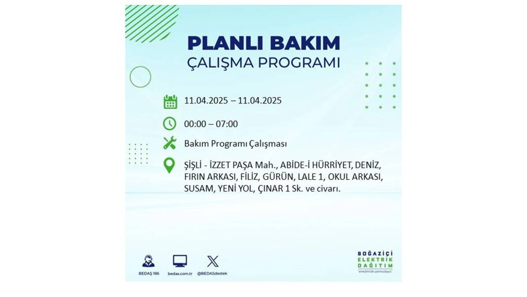11 Nisan Cuma İstanbul elektrik kesintisi: BEDAŞ elektrik kesintisi yaşayacak ilçeleri sıraladı. Elektrikler ne zaman gelecek? 17