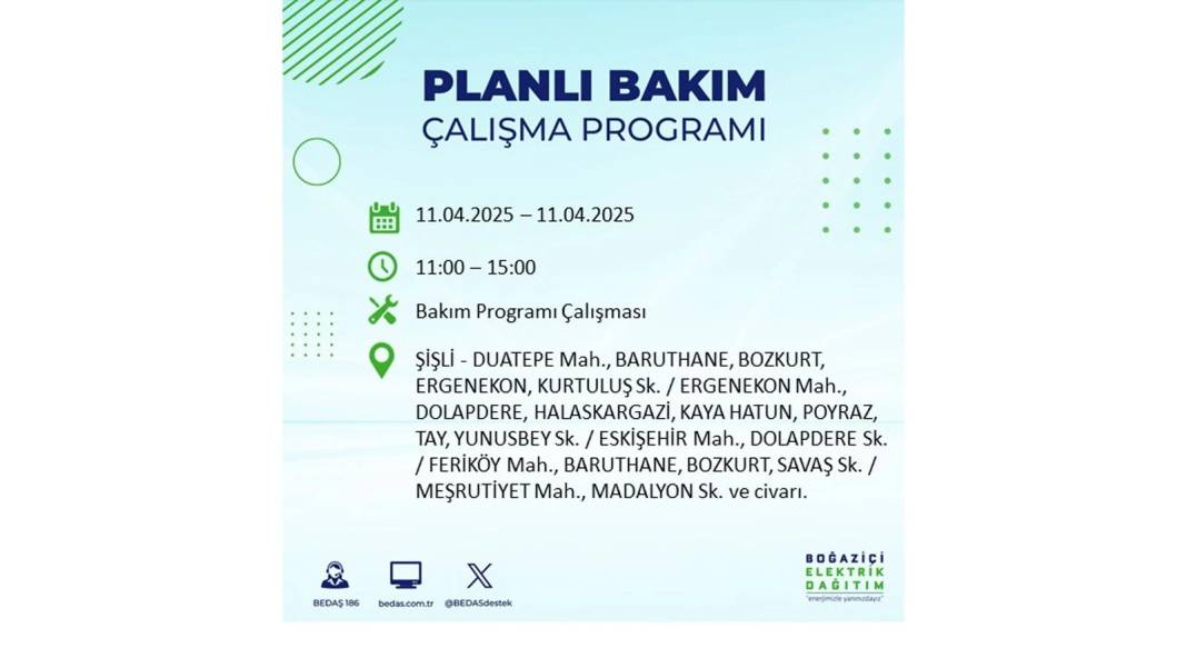 11 Nisan Cuma İstanbul elektrik kesintisi: BEDAŞ elektrik kesintisi yaşayacak ilçeleri sıraladı. Elektrikler ne zaman gelecek? 15