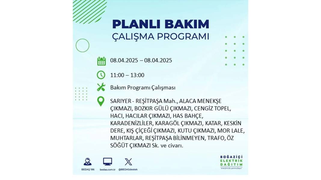 8 Nisan Salı elektrik kesintisi: BEDAŞ elektrik kesintisi yaşayacak ilçeleri sıraladı. Elektrikler ne zaman gelecek? 19