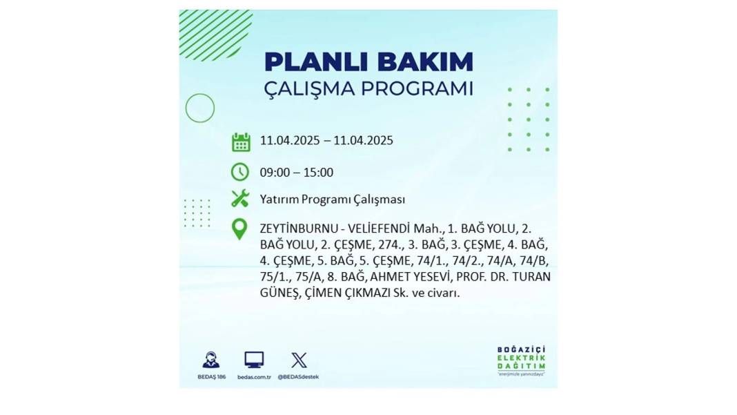 11 Nisan Cuma İstanbul elektrik kesintisi: BEDAŞ elektrik kesintisi yaşayacak ilçeleri sıraladı. Elektrikler ne zaman gelecek? 16