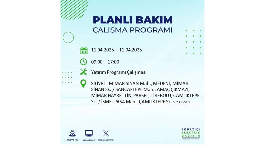 11 Nisan Cuma İstanbul elektrik kesintisi: BEDAŞ elektrik kesintisi yaşayacak ilçeleri sıraladı. Elektrikler ne zaman gelecek? 13