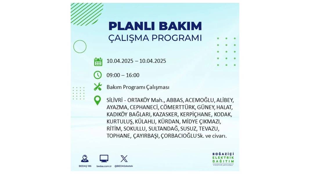 10 Nisan İstanbul elektrik kesintisi: BEDAŞ elektrik kesintisi yaşayacak ilçeleri sıraladı. Elektrikler ne zaman gelecek? 12