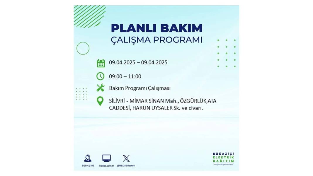 9 Nisan elektrik kesintisi: BEDAŞ elektrik kesintisi yaşayacak ilçeleri sıraladı. Elektrikler ne zaman gelecek? 11