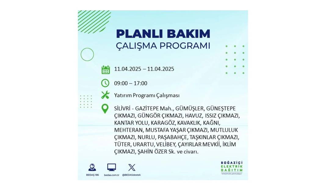11 Nisan Cuma İstanbul elektrik kesintisi: BEDAŞ elektrik kesintisi yaşayacak ilçeleri sıraladı. Elektrikler ne zaman gelecek? 10