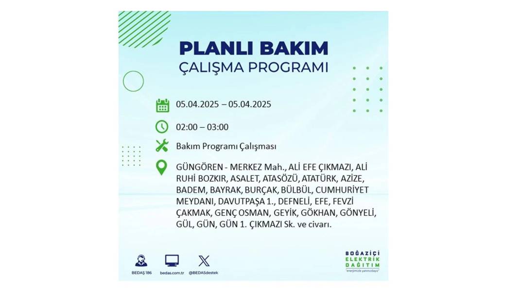 5 Nisan Cumartesi İstanbul elektrik kesintisi: BEDAŞ elektrik kesintisi yaşayacak ilçeleri sıraladı 12