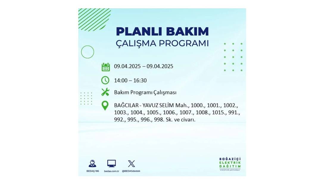 9 Nisan elektrik kesintisi: BEDAŞ elektrik kesintisi yaşayacak ilçeleri sıraladı. Elektrikler ne zaman gelecek? 61