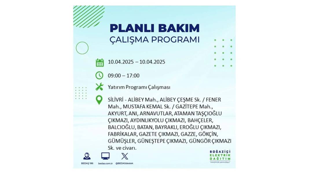 10 Nisan İstanbul elektrik kesintisi: BEDAŞ elektrik kesintisi yaşayacak ilçeleri sıraladı. Elektrikler ne zaman gelecek? 14