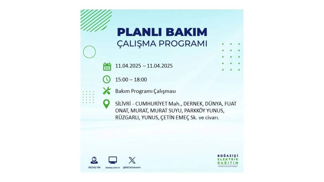 11 Nisan Cuma İstanbul elektrik kesintisi: BEDAŞ elektrik kesintisi yaşayacak ilçeleri sıraladı. Elektrikler ne zaman gelecek? 5